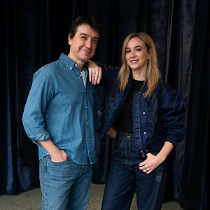 Marta Hazas and Javier Veiga attend the presentation of A marriage without filters at the Maravillas theater in Madrid.