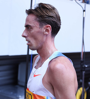 Brian Fay of Ireland looks dejected after the Men's 3000m during the Seiko Golden Gala World Athletics Continental Tour Meeting at National Stadium.