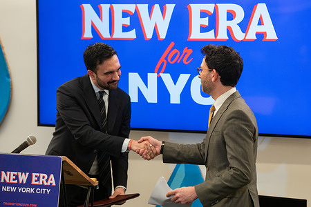 Sam Levine speaks to the press after being appointed by New York City Mayor-elect Zohran Mamdani as the incoming Commissioner of the NYC Department of Consumer and Worker Protection. Sam Levine served as the Director for the Federal Trade Commission's Bureau of Consumer Protection under President Biden.