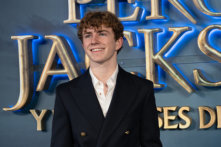 Walker Scobell attends the "Percy Jackson And The Olympians" photocall at Teatro Calderon.