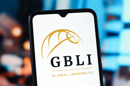 In this photo illustration, the GBLI (Global Indemnity) logo is seen displayed on a smartphone screen.