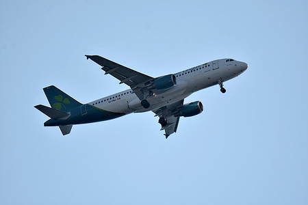 Aer Lingus plane arrives at Marseille Provence Airport.