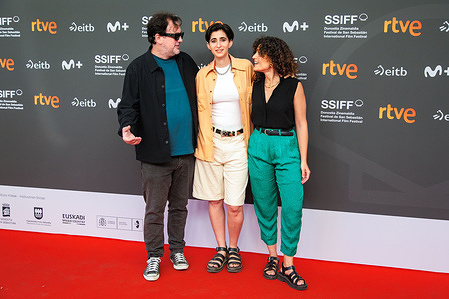 Isaki Lacuesta, Alba Flores and Elena Molina, crew of the film "Flores para Antonio", attend the unveiling of the spanish films at the 73rd edition of the San Sebastian Film Festival at the Motion Pictures Academy in Madrid, Spain