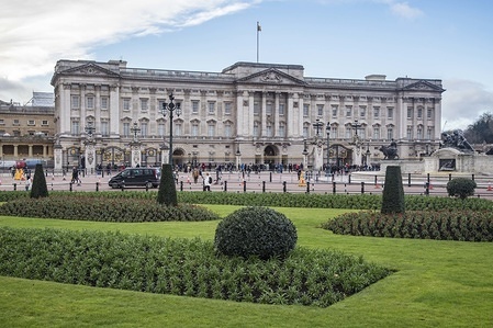 Buckingham Palace also known as Buckingham House, Home of the British Queen and State Rooms with the Victoria Memorial, located in the City of Westminster, London, England, UK.