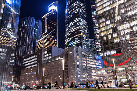 View of the buildings in the business district of the city of Moscow.