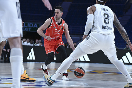 Vasilije Micic of Hapoel IBI Tel Aviv during the EuroLeague match between Real Madrid and Hapoel IBI Tel Aviv at Movistar Arena on March 24, 2026 in Madrid, Spain Real Madrid 92 -83 Hapoel IBI Tel Aviv score