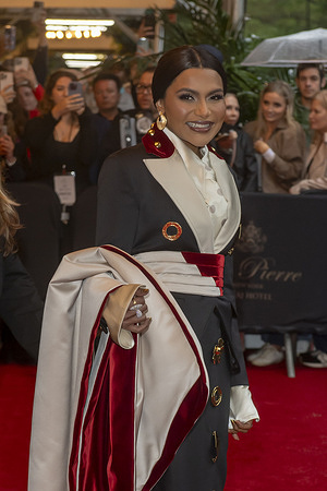 New York, United States - 05/05/2025 16:51:04: Mindy Kaling departs the Pierre Hotel for 2025 Met Gala in New York City.