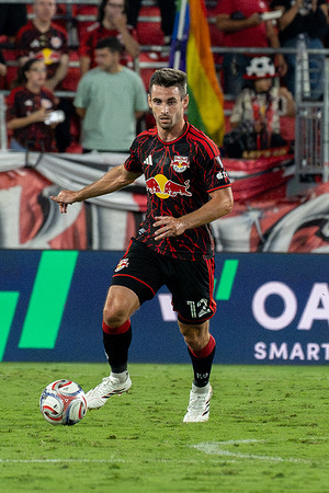 Dylan Nealis (12) of Red Bull New York seen in action during the MLS regular season match between Red Bull New York and Philadelphia Union at Sports Illustrated Stadium. Final score; Red Bull New York 1:3 Philadelphia Union.