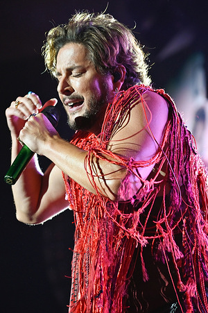 Spanish singer Manuel Carrasco, performs during the concert at Movistar Arena.