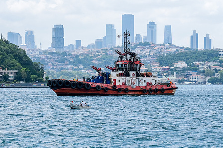 A big fishing boat seen in the Bosphorus.