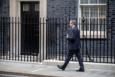 Sir Keir Starmer leaves the Downing Street to face with the questions from the members of the Parliament at the House of Commons during the session of the Prime Minister's Questions. Sir Keir Rodney Starmer is the Prime Minister of the United Kingdom and the Leader of the Labour Party. 10 Downing Street, London is the residence of the British prime ministers since 1735. One of the most important political building in the world at the modern era.