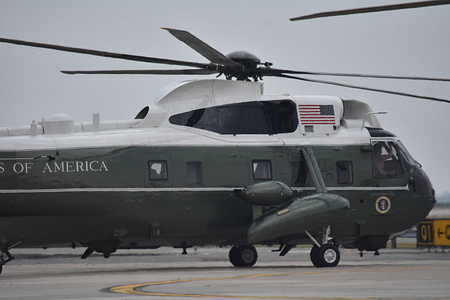 President Joe Biden walks from Air Force One to Marine One for the flight to the Wall Street Landing Zone in Manhattan. President of the United States Joe Biden arrives on Air Force One at John F. Kennedy International Airport.