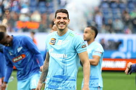 Marcilio Florencio Mota Filho known as Nino, (33) of Zenit seen in action during the Russian Premier League football match between Zenit Saint Petersburg and Sochi at Gazprom Arena. Final score; Zenit 2:1 Sochi.