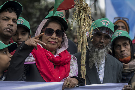 A supporter of Tarique Rahman, son of former Prime Minister Khaleda Zia and the Bangladesh Nationalist Party (BNP)'s acting chairman, attends the rally after Rahman's arrival in Dhaka. Aspiring Prime Minister and political heavyweight Tarique Rahman returns to Bangladesh on December 25, ending 17 years in self-imposed exile with a promise to deliver safety and justice if his party wins next year's elections.