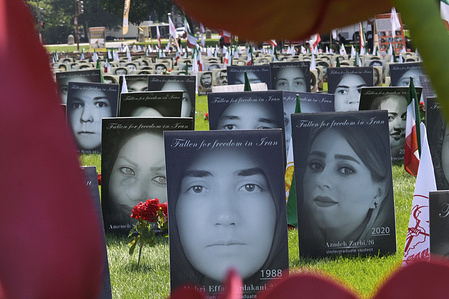 Organization of Iranian American Communities (OAIC) commemorated 44th anniversary with pictures of people who have been killed by the regime fighting for democracy and peace, today on June 24, 2025 at National Mall in Washington DC.