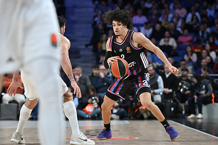 Ismael Bako of Paris Basketball seen in action during the EuroLeague Regular Season match between Real Madrid and Paris Basketball at Movistar Arena. Final score Real Madrid 95 : 90 Paris Basketball