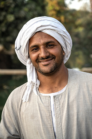 A portrait of an Egyptian man who lives and works on the West Bank of the River Nile, a rural farming and agricultural region of Upper Egypt.