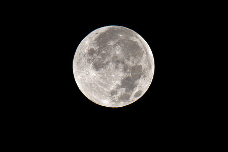 View of the Full Hunter's Moon also called the Super Harvest Moon which is the largest and brightest super moon of the year.