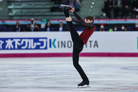 Lucas Broussard of United States of America competes during DAY1 - JR MEN S.P. ISU Grand Prix of Figure Skating Final Turin 2022 in Palavela.