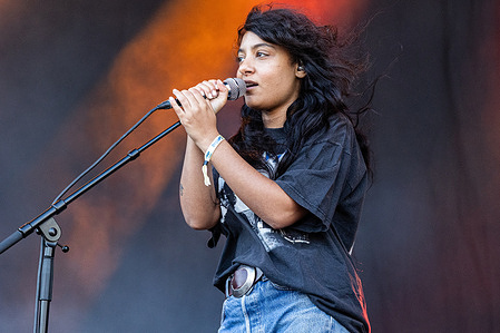 Vocalist Lily Fontaine of the British indie rock band English Teacher performs live on the Under Himlen or Under the Sky at Syd For Solen 2025. Syd For Solen or South of the Sun takes place in Valbyparken in Copenhagen on August 7, 8, and 9. This will be the 4th edition of the festival.