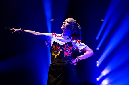 Shirley Manson of Garbage seen performing live on stage during the concert. Garbage Performed At The Roundhouse Camden in London, UK July 14th to a sold out crowd.