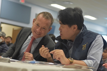 U.S. Congressman Josh Gottheimer (D-NJ) converses with an attendee at the event. U.S. Congressman Josh Gottheimer (D-NJ) joins The Korean Parents Advisory Council’s (KPAC) and North Jersey families to celebrate the Lunar New Year with food, music, and performances in New Jersey.
