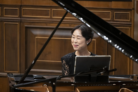 pianist Yoko Suzuki during the International Day of Peace celebrations, with a tribute to Pau Casals, at the Congress of Deputies, on 21 September, 2026 in Madrid, Spain.