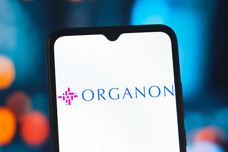 In this photo illustration, the Organon logo is seen displayed on a smartphone screen.