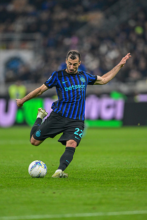 Henrikh Mkhitaryan of Inter seen in action during Serie A 2025/26 football match between Inter and Genoa at San Siro Stadium. Final score; Inter 2:0 Genoa.