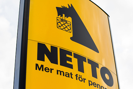 Danish discount supermarket Netto logo seen in Gothenburg.
