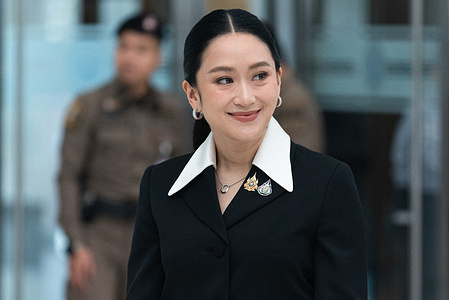 Thai Prime Minister Paetongtarn Shinawatra arrives at the Constitutional Court to defend herself against allegations from a leaked phone call with former Cambodian Prime Minister Hun Sen. Thai Prime Minister Paetongtarn Shinawatra was suspended from duty on July 1 2025 following allegations regarding a leaked phone call conversation between herself and former Cambodian Prime Minister Hun Sen.
