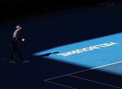 Thai Tennis player Kasidit Samrej seen during the Australian Open match versus Daniil Medvedev. Medvedev won 6-2, 4-6, 3-6, 6-1, 6-2 6-2