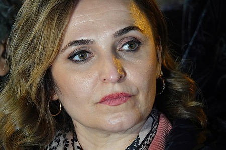 Peoples' Equality and Democracy Party (DEM Party) Spokesperson and Sirnak MP Aysegul Dogan is seen during the demonstration. In Diyarbakir, Turkey, Kurdish political parties and democratic mass organizations held a march attended by hundreds of women to mark the International Day for the Elimination of Violence Against Women.