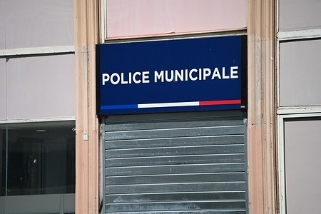 View of the entrance to the new municipal police station with 24 officers located at 42 Canebière that has been set up in collaboration with the Noailles police station.