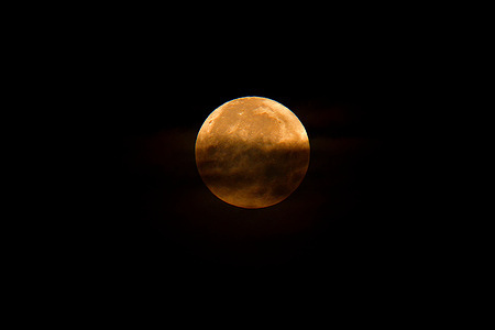 View of the Full Thunder Moon in Marseille. The full moon of July 21, 2024 is called the Thunder Moon by Native Americans in reference to the frequent storms at this time of the year.