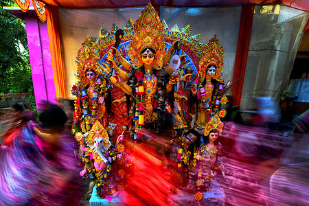Hindu women make a final worship before the immersion of Devi Durga idol in Ganges during the last day of Durgapuja also called Vijaya Dashami. Durga Puja, an annual festival that marks victory of good over evil is celebrated by Hindus all over India & abroad. It is an occasion of great enthusiasm and festivity for the Hindus. On the last day, the day of Bhashan or Vijoya Dashami, images and idols are immersed in water.
