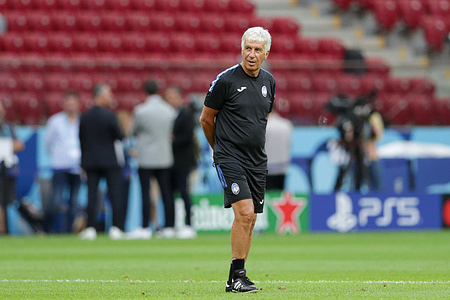 Coach Gian Piero Gasperini of Atalanta Bergamo seen during training session of the UEFA SUPER CUP Final 2024 between Real Madrid - Atalanta Bergamo at National Stadium.
