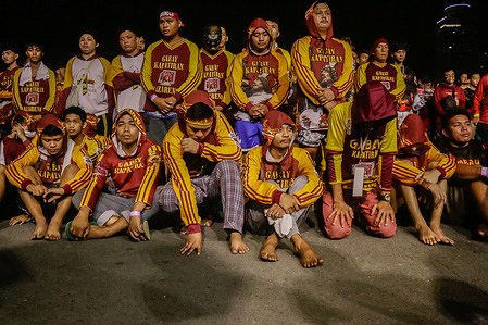 Devotees prepares their self before the start of traslacion. The Festival of the Black Nazarene, a religious event in Manila, rekindled after a three-year hiatus due to the pandemic. The Traslacion, a 17th-century event, commemorates the transfer of the Black Nazarene statue to Quiapo Church, attracting millions of devotees seeking healing and divine intervention. The solemn procession lasted 15 hours.