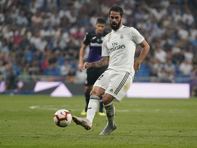 Isco (Real Madrid) in action during the La Liga match between Real Madrid and CD Leganes at Santiago Bernabeu Stadium in Madrid, Spain.