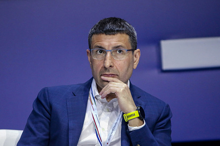 Dmitry Gusev, Chairman of the Management Board of Sovcombank PJSC, during the session Transformation of business models. Strategic vision of the Financial Congress of the Bank of Russia in Saint Petersburg, Russia.