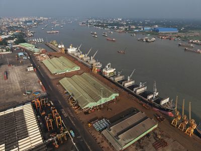 (EDITOR'S NOTE : Image taken by drone)
An aerial view of Chattogram Port, Bangladesh’s principal seaport. The port is a major gateway for the country’s international trade, handling most of its import and export cargo.
