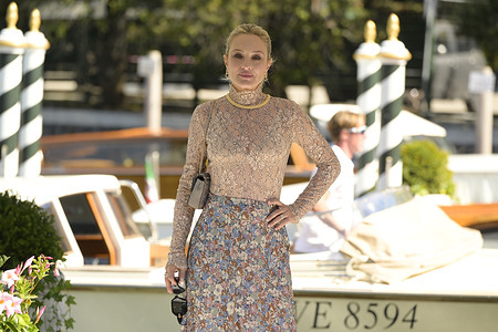Carolina Crescentini attends Lido dock during the 83rd Venice Film Festival.
