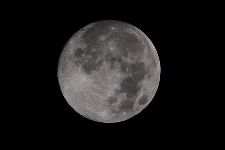 SUSOH, INDONESIA - MAY 07, 2020: A super moon is seen in the sky.