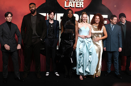 Cillian Murphy, Chi Lewis-Parry, Alfie Williams, Nia DaCosta, Emma Laird, Erin Kellyman, Jack O'Connell and Danny Boyle attend the 28 Years Later The Bone Temple World Premiere at BFI IMAX Waterloo.