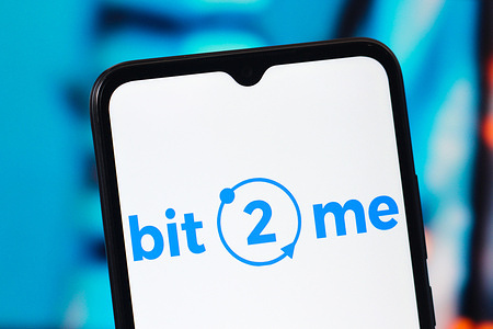 In this photo illustration, the Bit2Me (Bit 2 Me) logo is seen displayed on a smartphone screen.