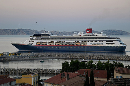 The passenger cruise ship Bolette arrives at the French Mediterranean port of Marseille.