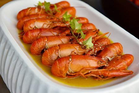 Cooked crayfish are served on a plate in Fuyang. Braised crayfish is a popular summer delicacy in China, an emerging ingredient that has exploded in popularity only in the last 20 years.