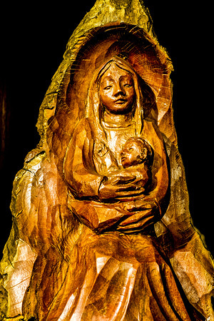 Wooden sculpture in Treze Tilias, Santa Catarina, Brazil.