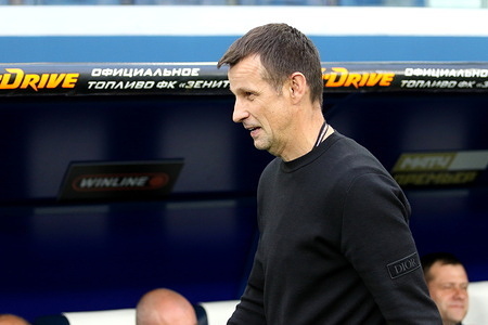 Sergei Semak, head coach of Zenit seen during the Russian Premier League football match between Zenit Saint Petersburg and CSKA Moscow at Gazprom Arena. Final score; Zenit 1:2 CSKA.