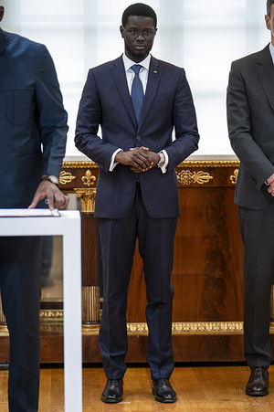 President of Senegal, Bassirou Diomaye Faye seen at the Moncloa Palace.